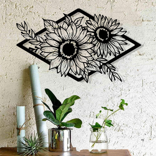 Elegant Wall Decor - Sun Flower Metal Art - Decor Havenly