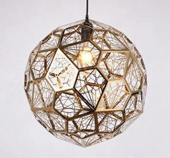 Modern Stainless Steel Polyhedron Diamond Ball Chandelier