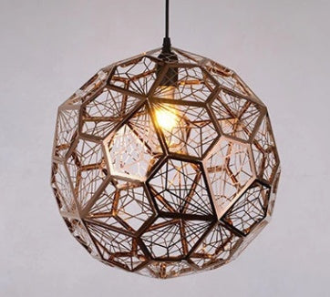 Modern Stainless Steel Polyhedron Diamond Ball Chandelier