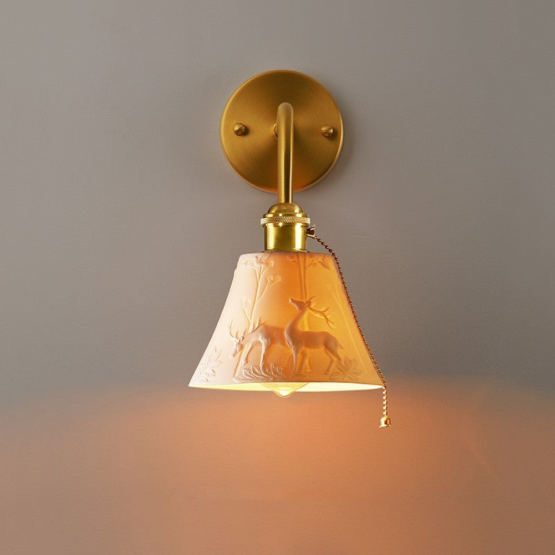 Japanese Brass Wall Lamp - Modern Lamp - Decor Havenly