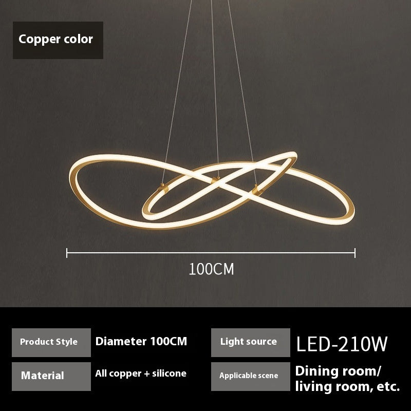 Copper Minimalist LED Chandelier - Minimalist Lighting - Decor Havenly