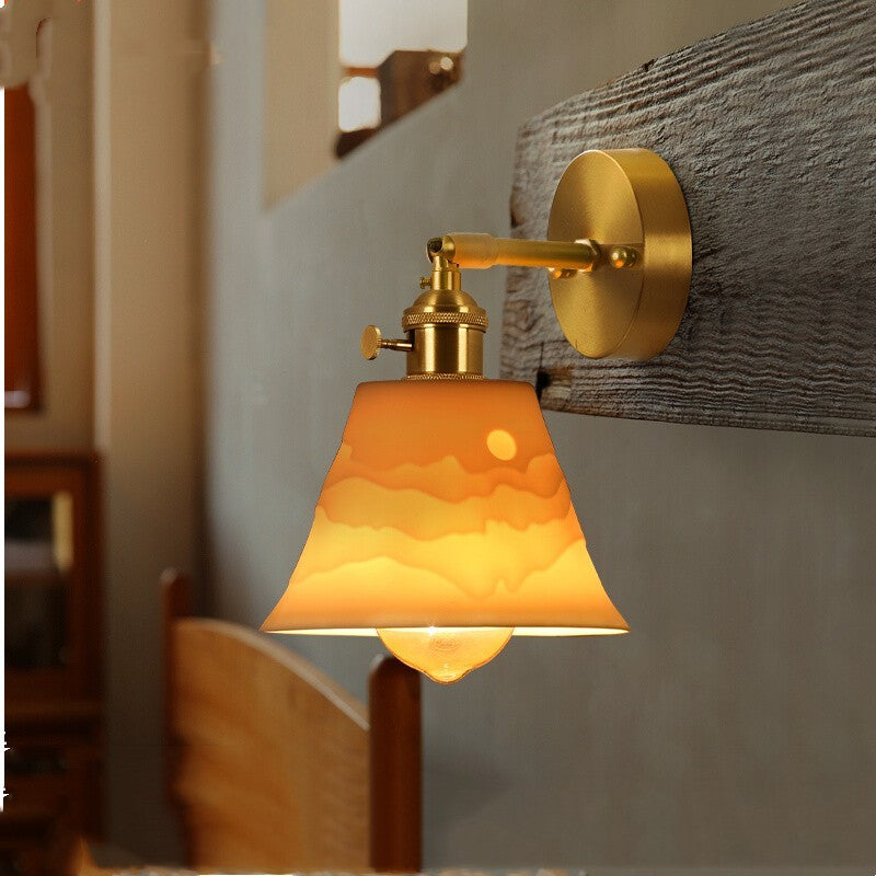 Japanese Brass Wall Lamp - Modern Lamp - Decor Havenly