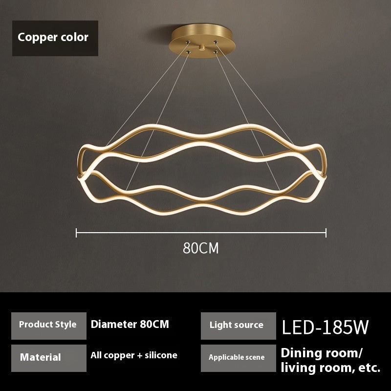 Copper Minimalist LED Chandelier - Minimalist Lighting - Decor Havenly