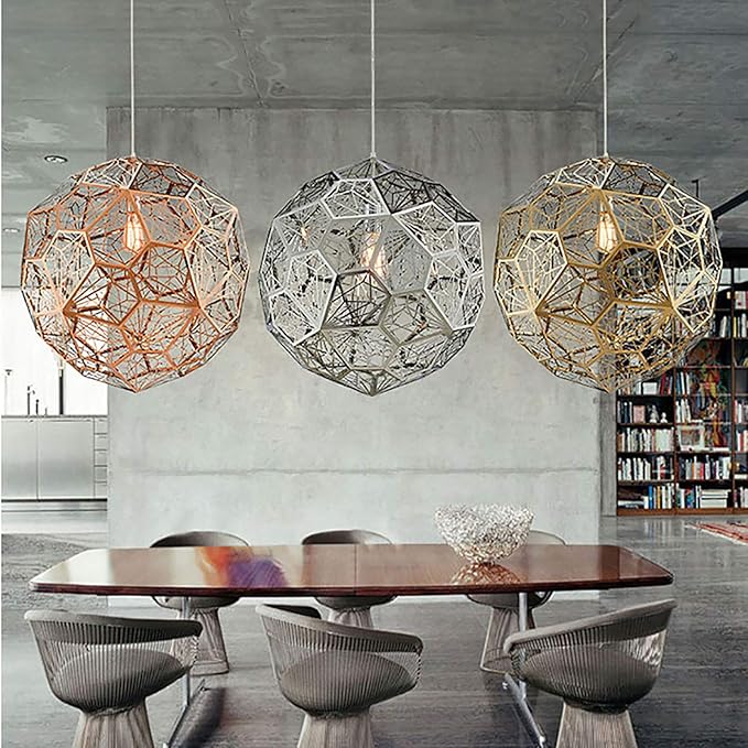 Modern Stainless Steel Polyhedron Diamond Ball Chandelier