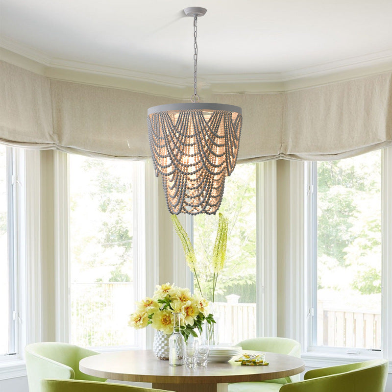 Bohemian Style Wooden Bead Chandelier