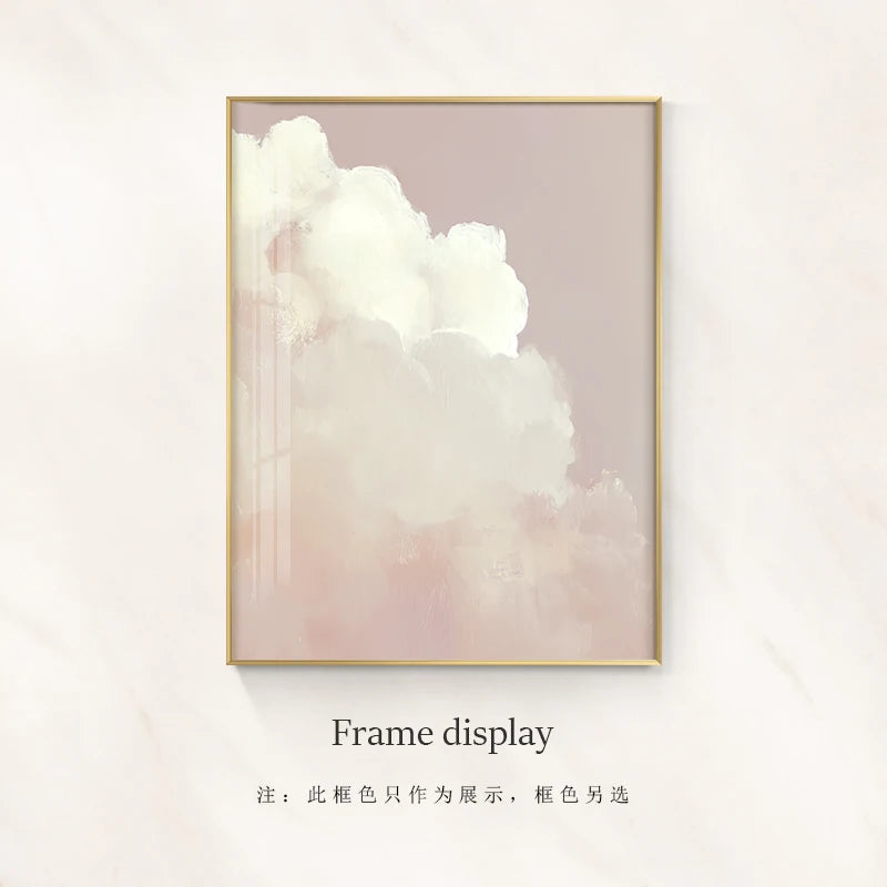 Scandinavian Nordic Style Canvas Poster Room Decor Aesthetic Blue Sky White Clouds Wall Picture Paintings Interior  Home