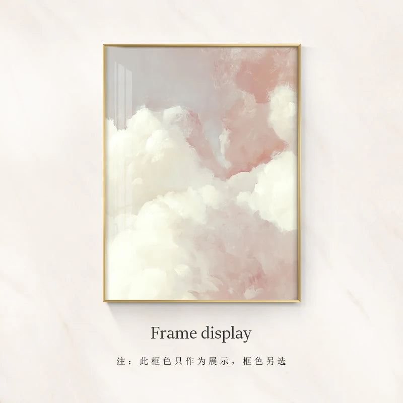 Scandinavian Nordic Style Canvas Poster Room Decor Aesthetic Blue Sky White Clouds Wall Picture Paintings Interior  Home