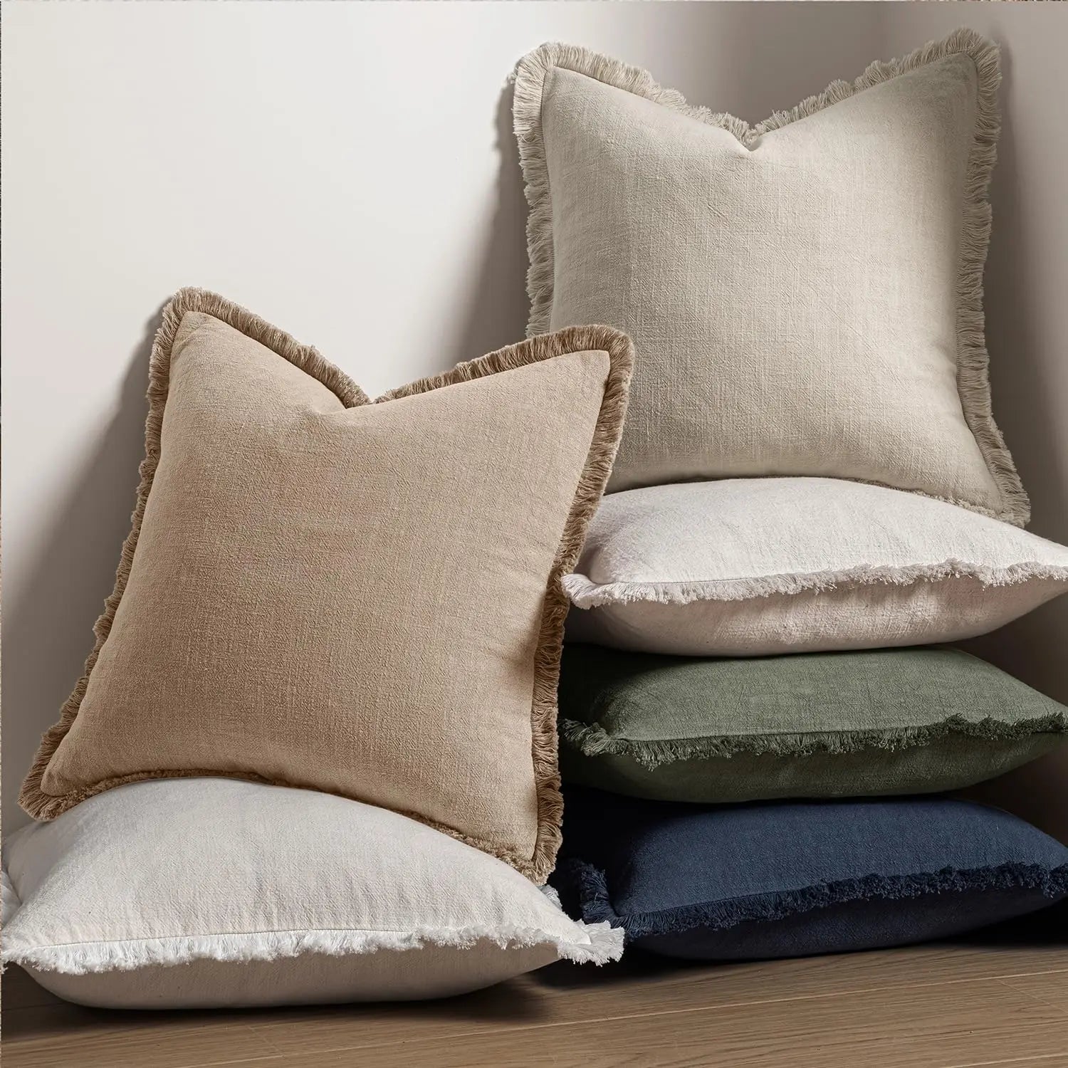 Linen Fringe Cushion Cover