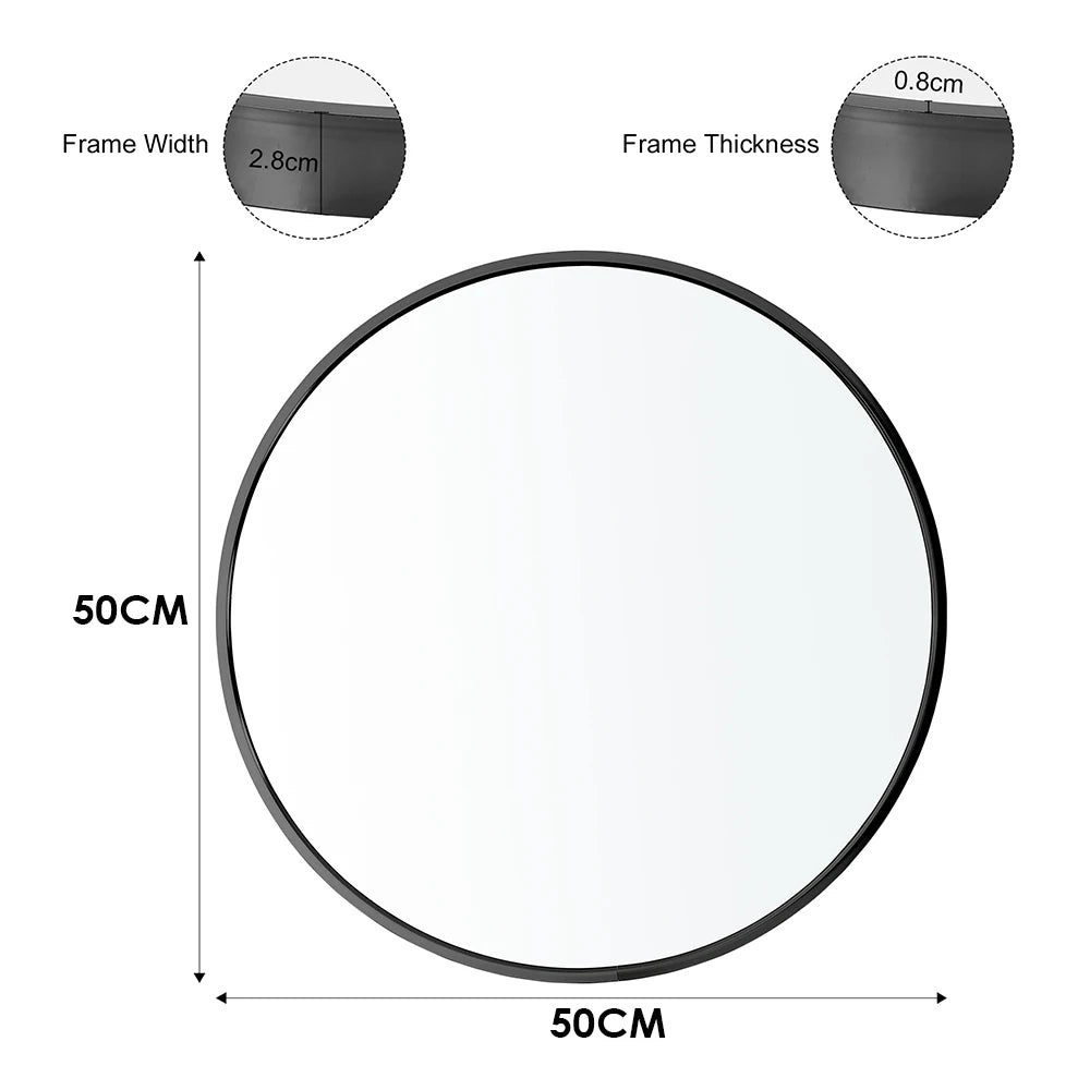 Round Framed Wall Mirror