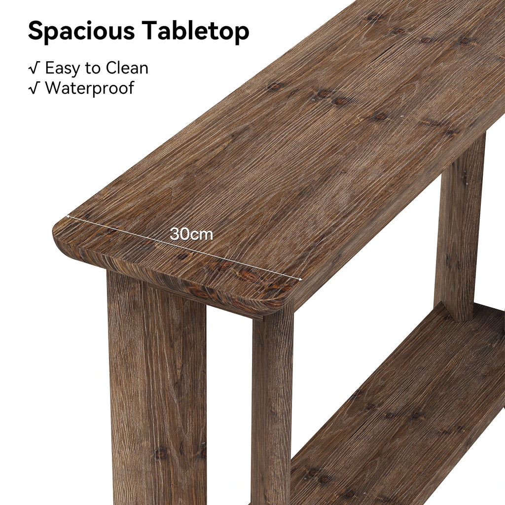 Walnut 2-Tier Console Table