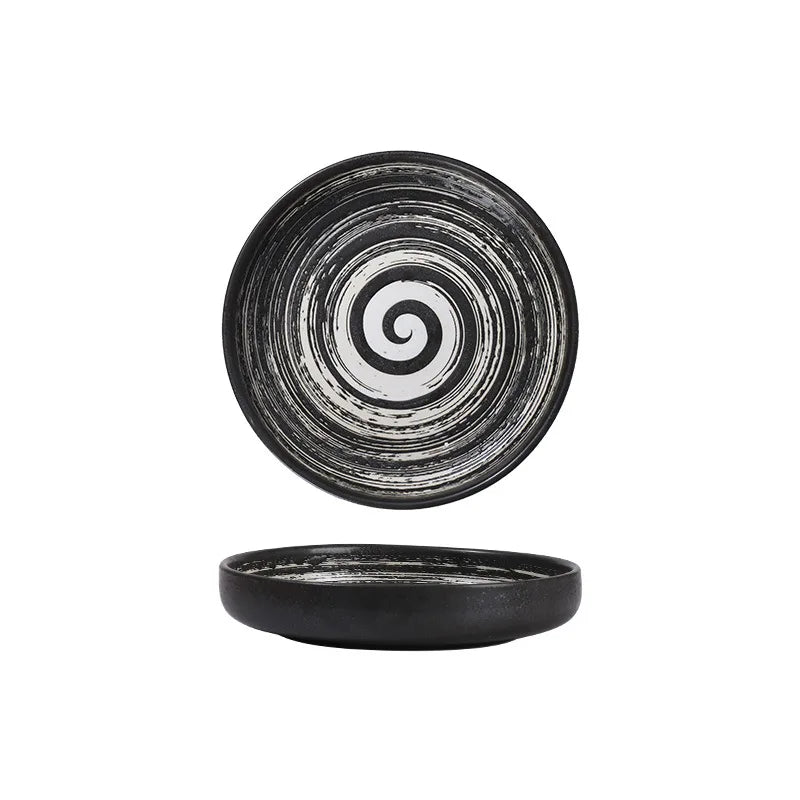 Japanese Ceramic Disc Creative Western Dinner Plate Pizza Plate Pasta Flat Plate Nordic Home Restaurant Tableware
