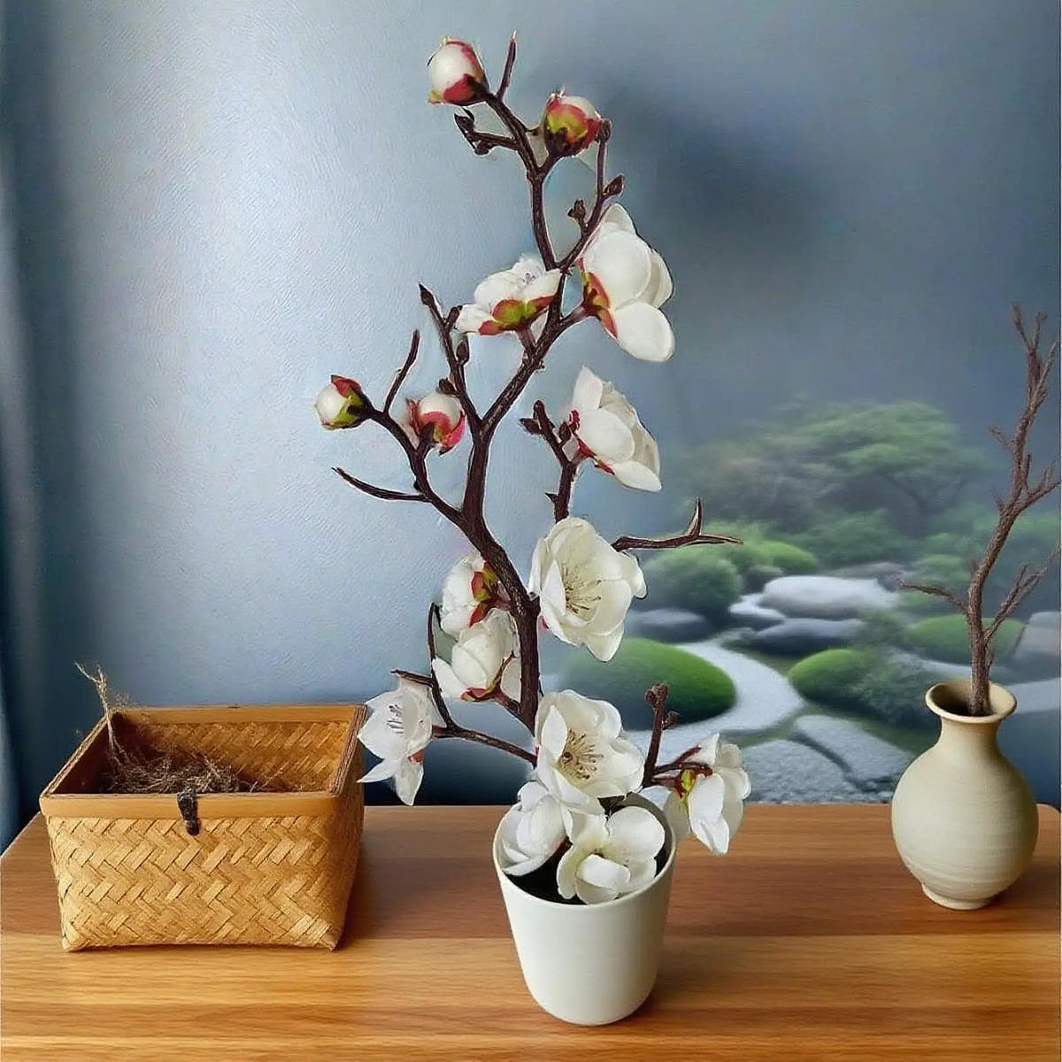 Arrangement with Vase Decorative Artificial Flowers Large Home Decoration Faux Plant Centerpiece for Modern Room