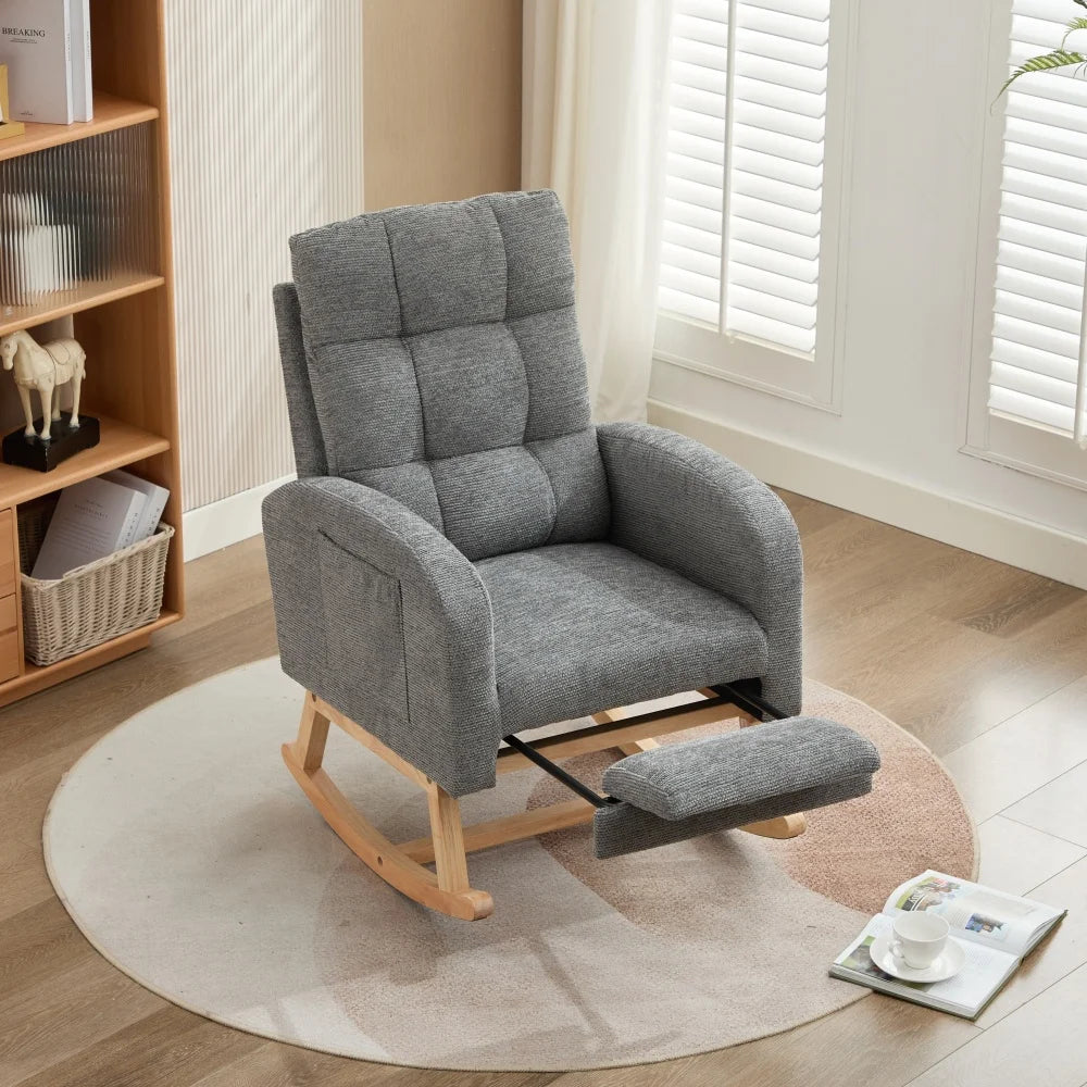 Waffle Fabric Rocking Chair