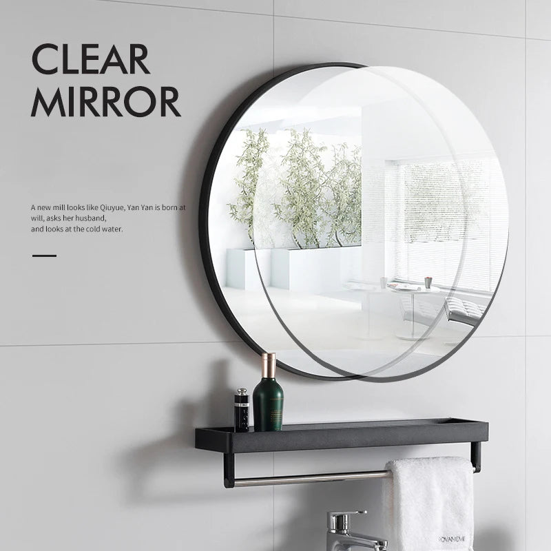 Round Framed Wall Mirror