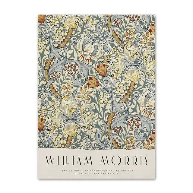Nordic Canvas Painting Poster Aesthetics HD Print Wall Pictures William Morris Museum Series Vintage Living Room Decoration