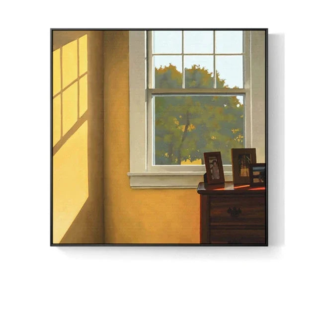 Nordic Window Outside Landscape Canvas Painting Print Scenery Interior Wall Art Poster Canvas Picture for Home Decoration