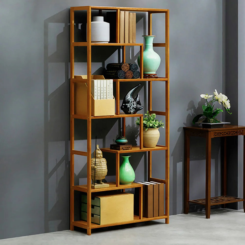 Staggered Wooden Bookcase