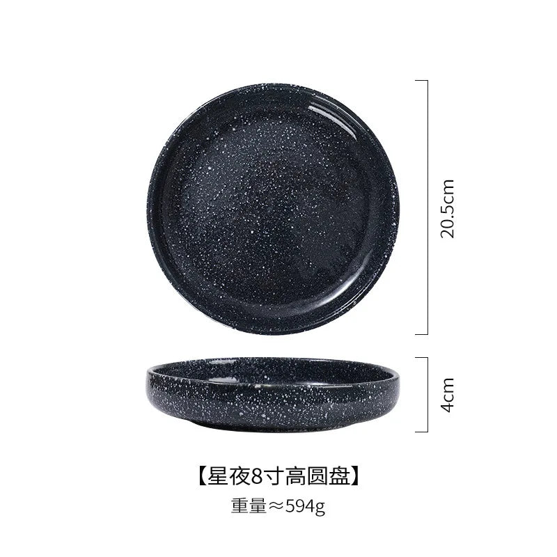 Japanese Ceramic Disc Creative Western Dinner Plate Pizza Plate Pasta Flat Plate Nordic Home Restaurant Tableware