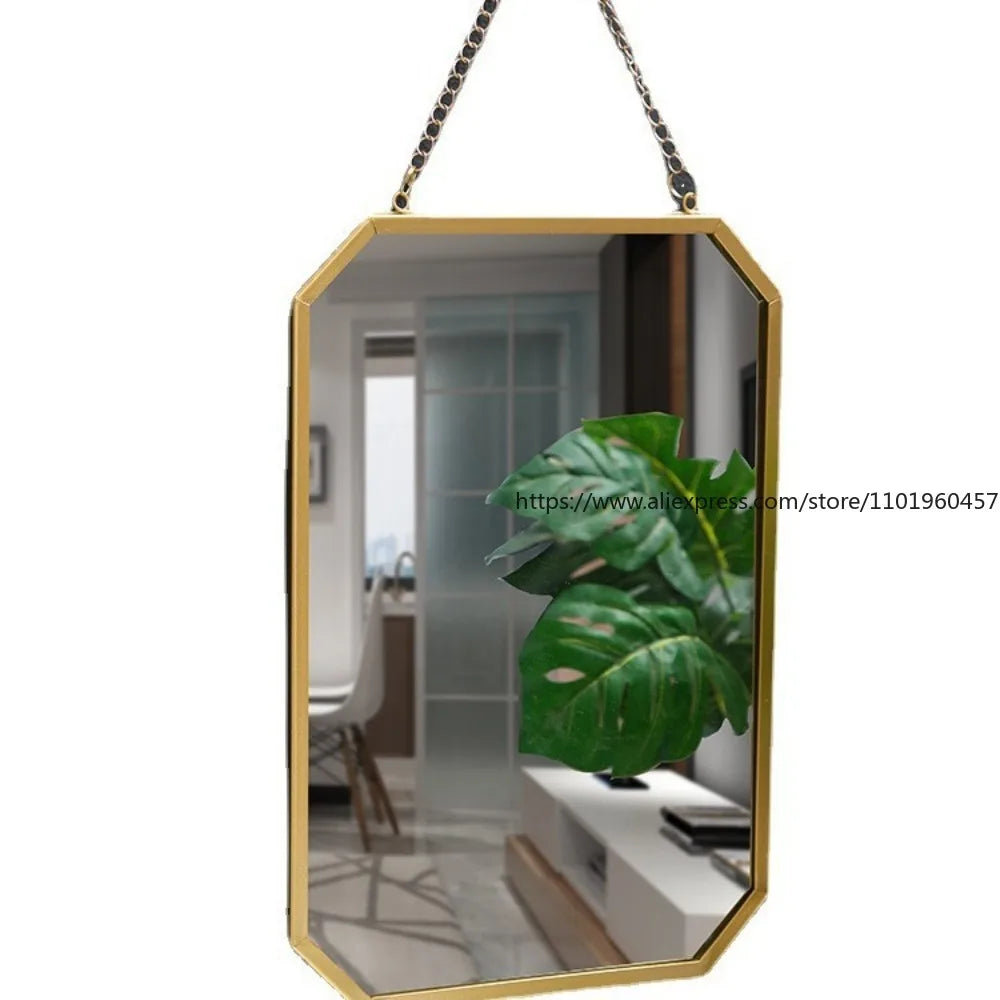 Nordic-Style Wrought Iron Square Wall-Mounted Mirror BathroomWall-Mounted Vanity Mirror Wall-Mounted Makeup