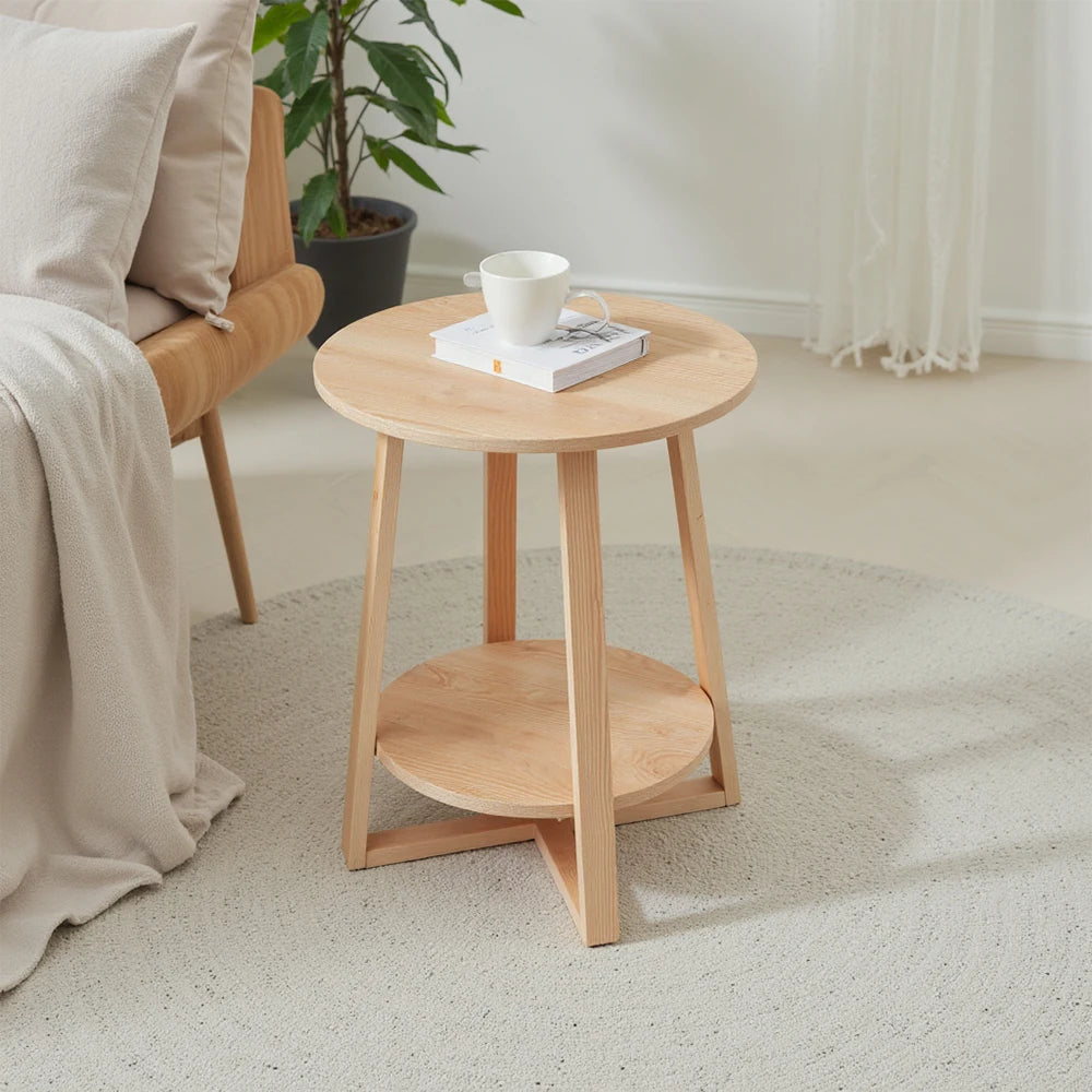 2-Tier Wooden Side Table