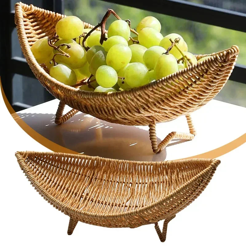 Rattan-Effect Fruit Basket