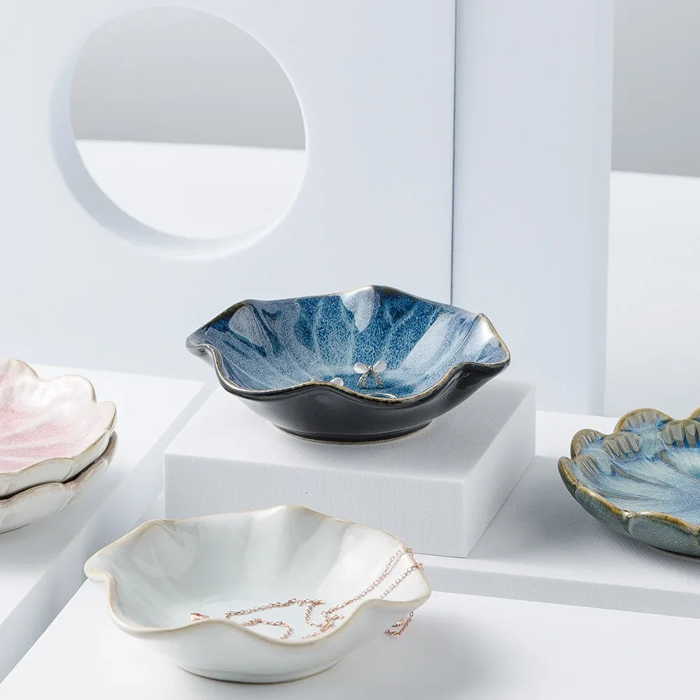 Ceramic Lotus Trinket Tray