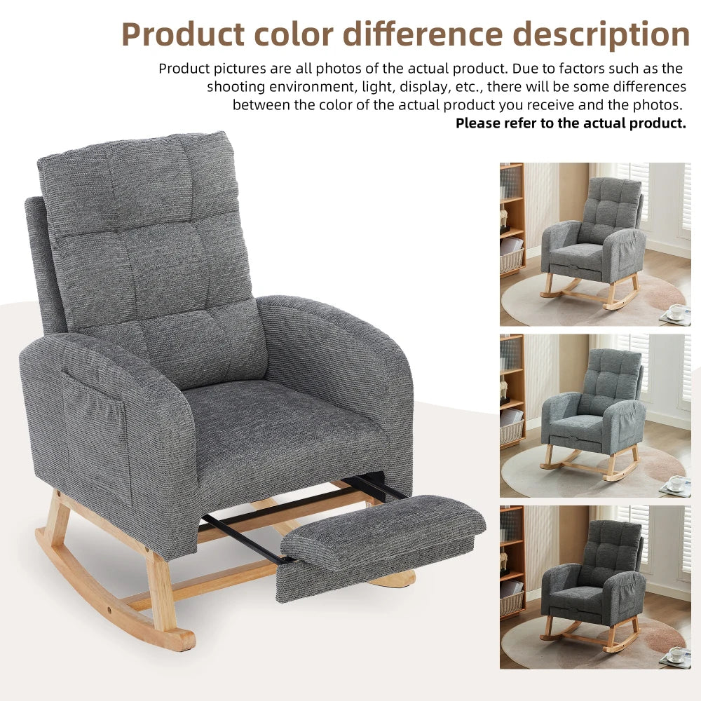 Waffle Fabric Rocking Chair