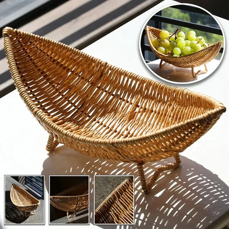 Rattan-Effect Fruit Basket