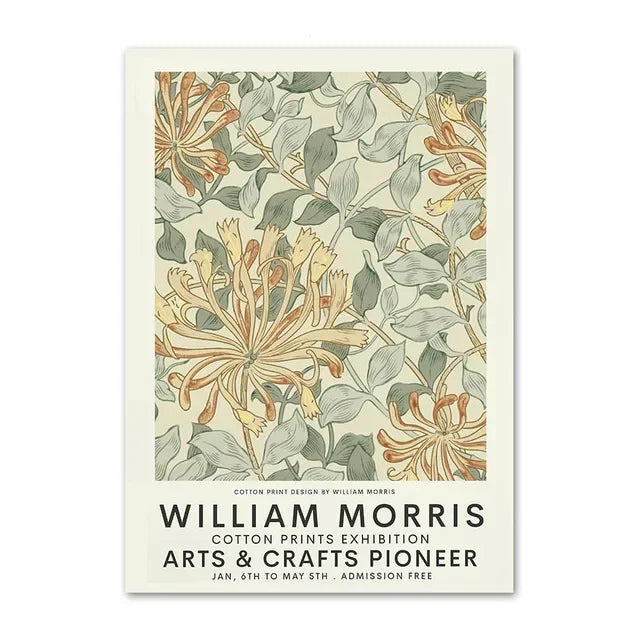 Nordic Canvas Painting Poster Aesthetics HD Print Wall Pictures William Morris Museum Series Vintage Living Room Decoration