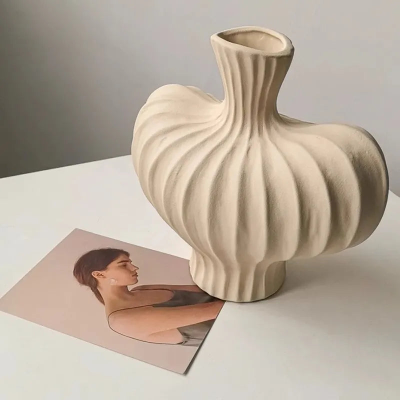 Wabi-Sabi Ceramic Floor Vase