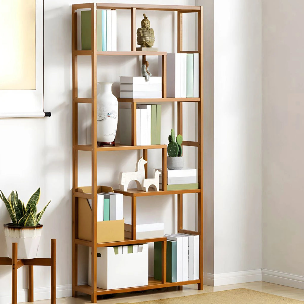 Staggered Wooden Bookcase
