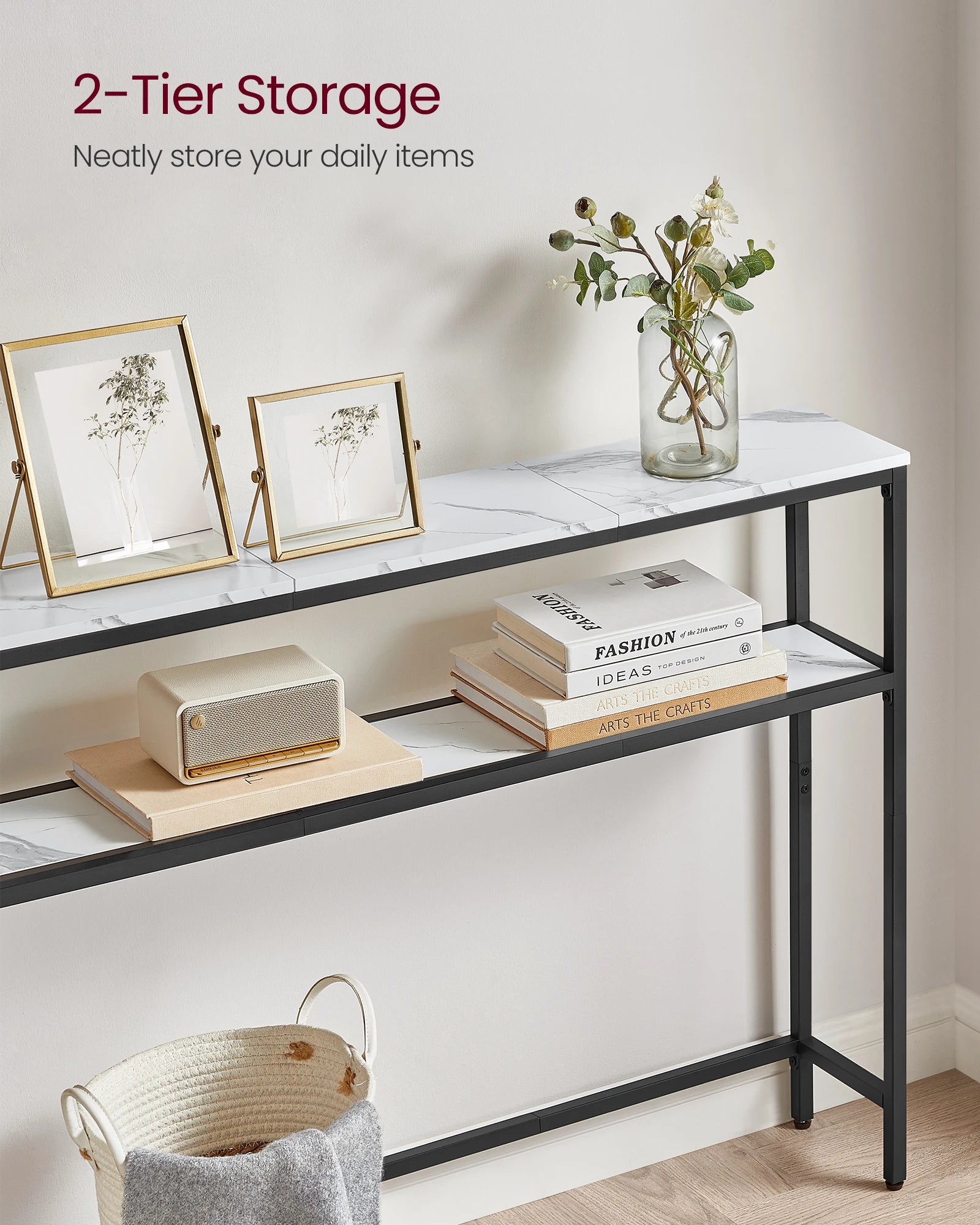Slim 2-Tier Console Table