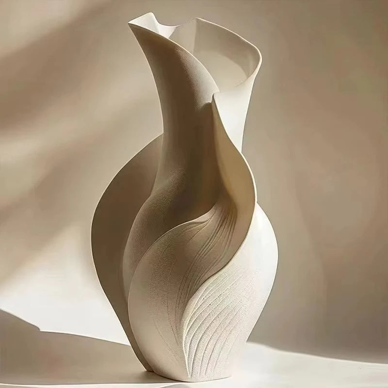 Nordic Ceramic Vase Abstract Grass Dried Real Flower Living Dinning Room Cabinet Office Desktop Decoration Gift