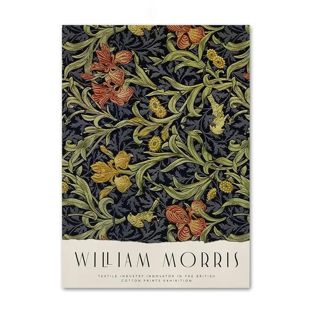Nordic Canvas Painting Poster Aesthetics HD Print Wall Pictures William Morris Museum Series Vintage Living Room Decoration