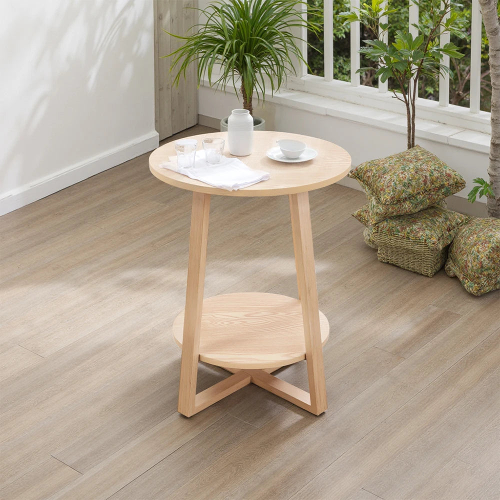2-Tier Wooden Side Table