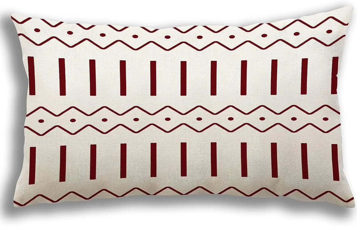 Linen Geometric Pillowcase 40x60cm Sofa Decoration Pillow Cover, Sofa Bedroom Furnishing Decoration Lumbar Cushion Cover