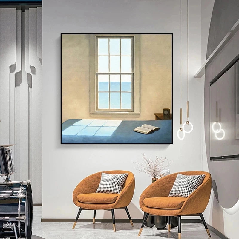 Nordic Window Outside Landscape Canvas Painting Print Scenery Interior Wall Art Poster Canvas Picture for Home Decoration