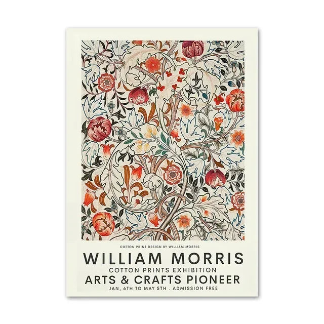 Nordic Canvas Painting Poster Aesthetics HD Print Wall Pictures William Morris Museum Series Vintage Living Room Decoration