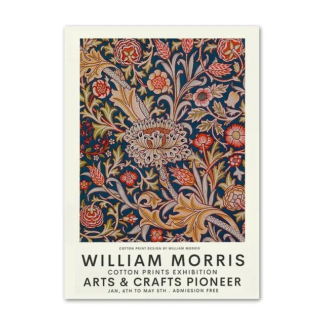 Nordic Canvas Painting Poster Aesthetics HD Print Wall Pictures William Morris Museum Series Vintage Living Room Decoration