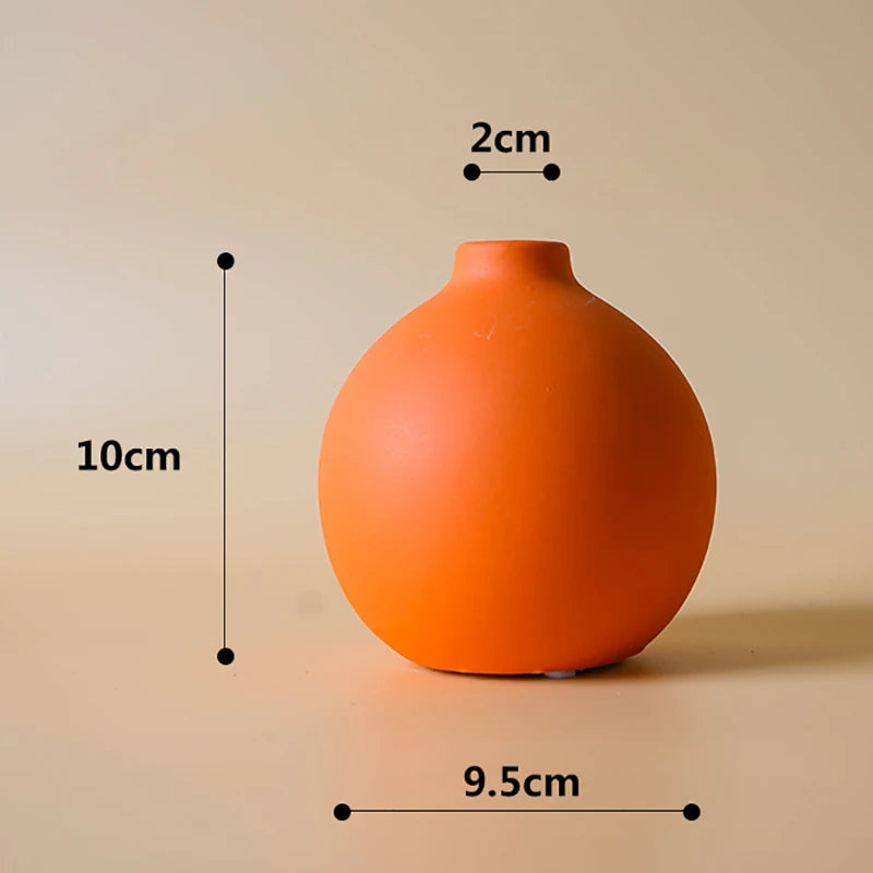 Nordic Ceramic Vase  Decoration Dry Flower Arrangement Home Furnishings  For Table Shelf Dining Room