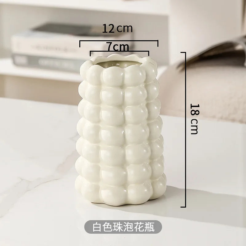 Nordic Ceramic Vase Ornaments Living Room Flower Arrangement Hydroponics Dried Flower Art Home Decoration Electroplating Vase