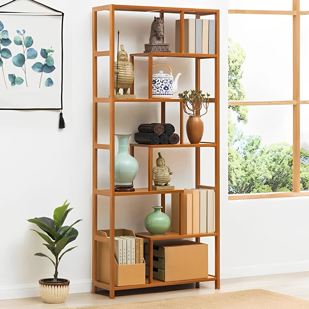 Staggered Wooden Bookcase