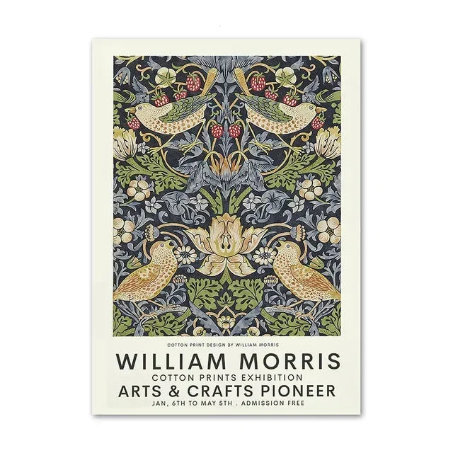 Nordic Canvas Painting Poster Aesthetics HD Print Wall Pictures William Morris Museum Series Vintage Living Room Decoration