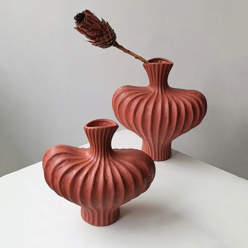 Wabi-Sabi Ceramic Floor Vase