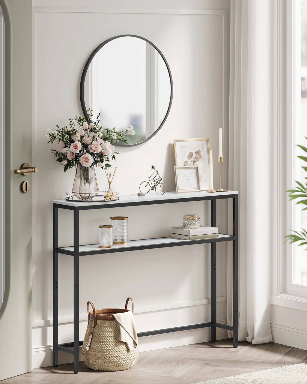 Slim 2-Tier Console Table