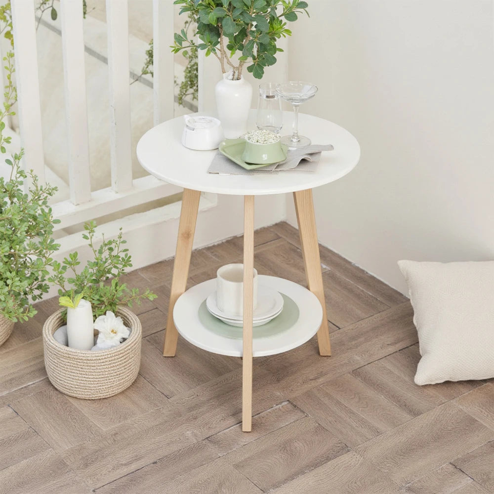 2-Tier Wooden Side Table