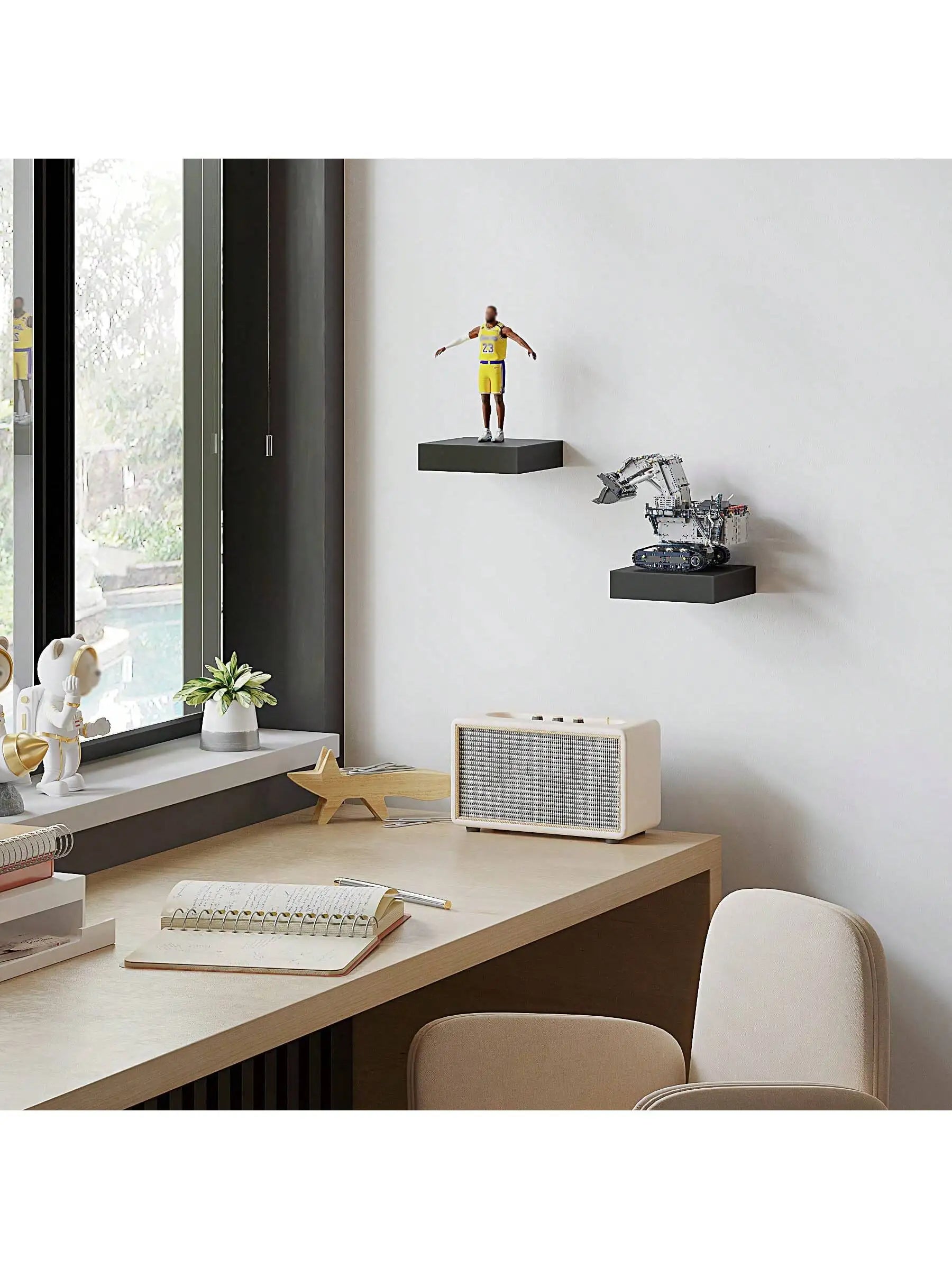 Square Floating Shelf Wood Wall Small Shelves for Living Room Decor Display Stand Bedroom Bathroom Decorative Floating Shelf