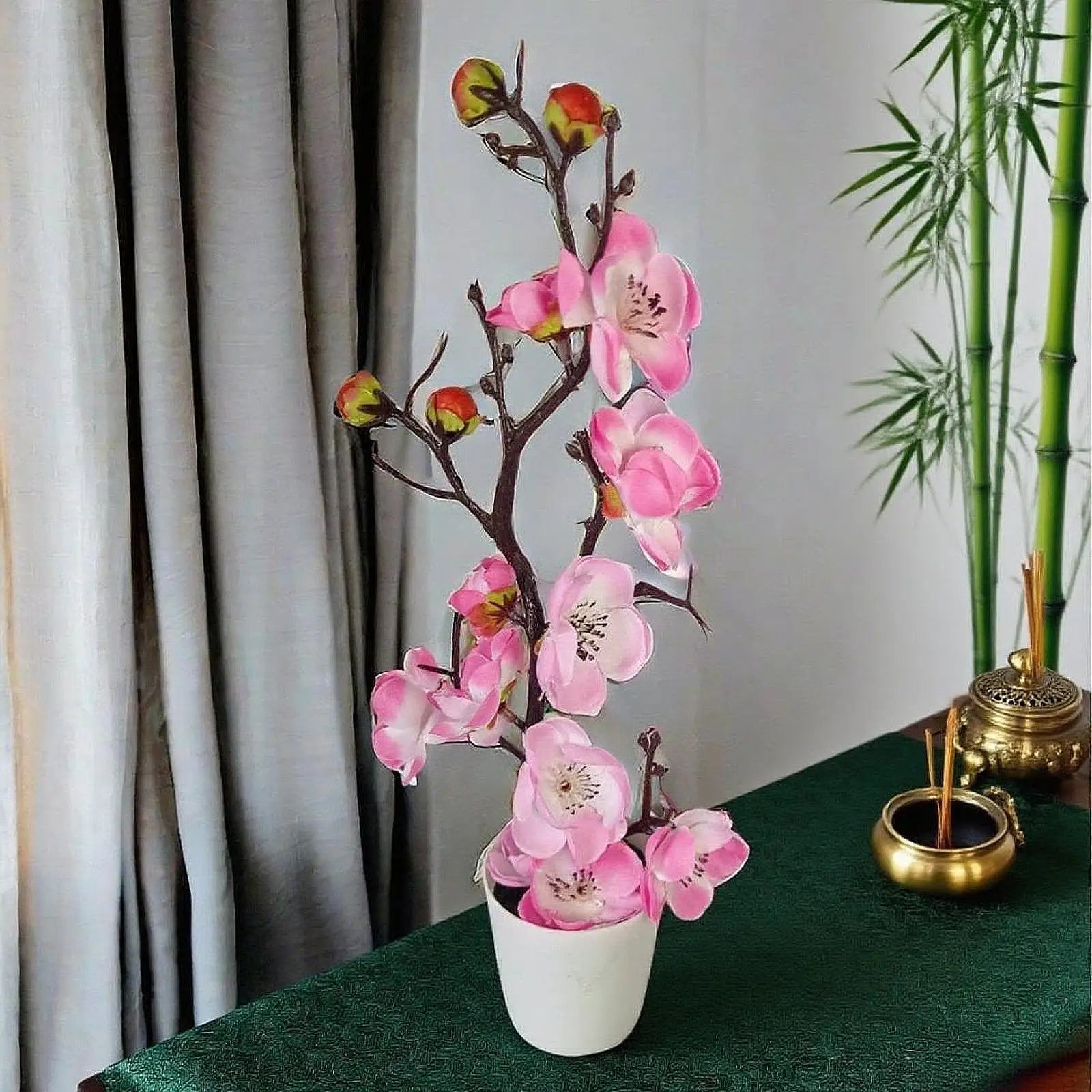 Arrangement with Vase Decorative Artificial Flowers Large Home Decoration Faux Plant Centerpiece for Modern Room
