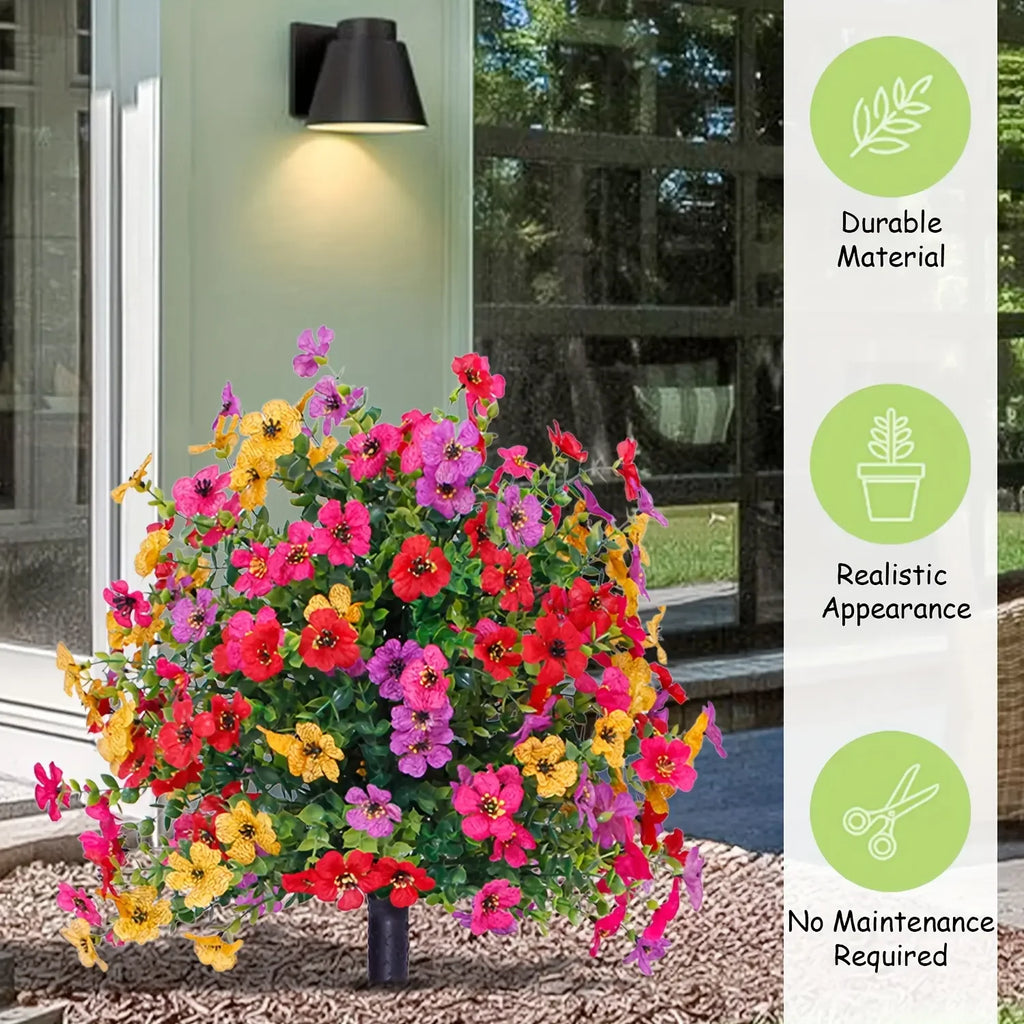 Artificial Flowers for Outdoor Indoor Garden Home Decoration Faux Daisy with Eucalyptus Leaves Fake Plants Greenery Porch Patio