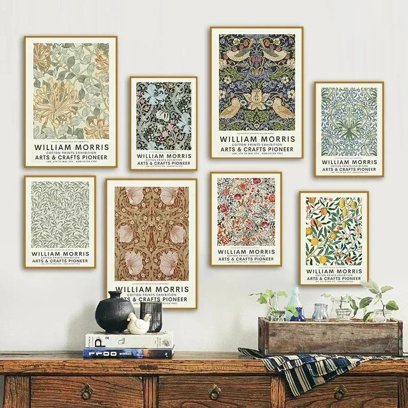 Nordic Canvas Painting Poster Aesthetics HD Print Wall Pictures William Morris Museum Series Vintage Living Room Decoration